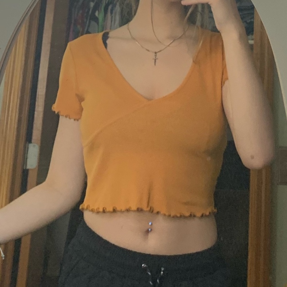 Yellow crop top